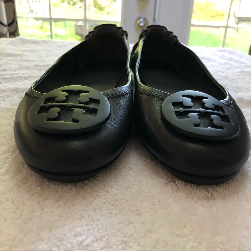 Tory Burch Minnie Miller Flats Black Size 9